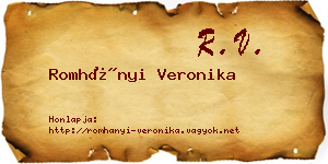 Romhányi Veronika névjegykártya