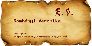Romhányi Veronika névjegykártya