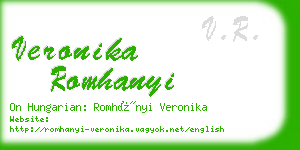 veronika romhanyi business card